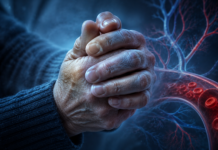 Imagine medicală reprezentând mâini reci și probleme de circulație sanguină