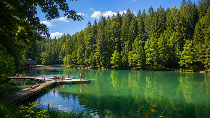 lacul-ursu-sovata-helioterm.jpg Lacul Ursu din Sovata, cel mai mare lac helioterm natural din lume.