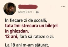 Tata îmi punea în ghiozdan un bilețel în fiecare zi de școală. La 18 ani i-am zis să se oprească. Ce am găsit după 20 de ani m-a distrus