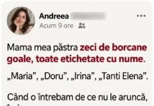 Mama păstra zeci de borcane goale, toate etichetate cu nume